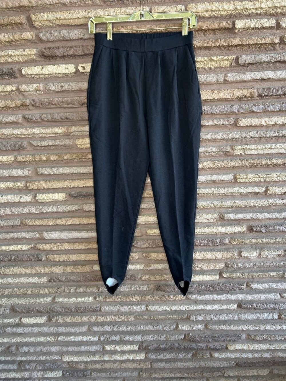 Nordstrom Vintage Black Stirrup Pants Pleated Size Small Petite - Picture 7 of 7